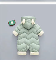 Deer Detailed Hooded Thickened Romper | Winter Snowsuit-Aristo Baby