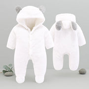  White Velvet Footed Romper | Soft Warm Sleepwear-Aristo Baby